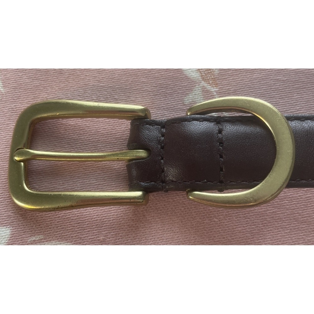 Vintage Coach Belt Size L Womens Brown Leather Brass Buckle Y2K 3/4" Wide x 39" - Picture 4 of 10